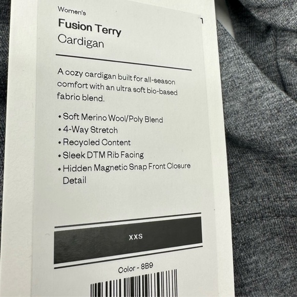 Ministry of Supply | Fusion Classic Grey Heather Terry Cardigan | XXS New - Picture 11 of 14